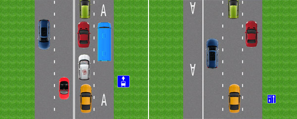 Штраф за движение по полосе (выделенной, маршрутной, для автобуса, общественного транспорта, по прибытии, на перекрестке, слева)