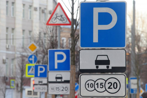 Знак платной парковки: проезжая часть, горизонтальные знаки, со знаками, торцевые, для инвалидов, автобус, указатели запрета, парковка перед