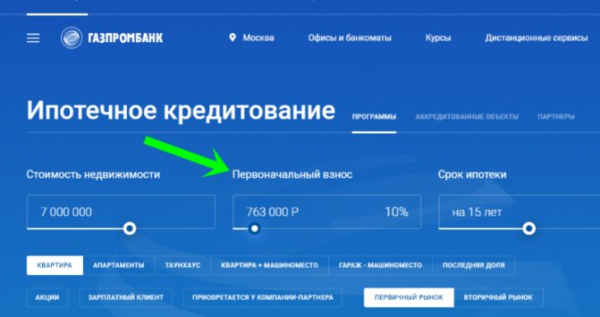 Газпром банк проводит оценку квартиры в ипотеку